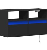 VidaXL Tv-wandmeubel met LED-verlichting 80x31x45 cm zwart