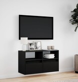VidaXL Tv-wandmeubel met LED-verlichting 80x31x45 cm zwart