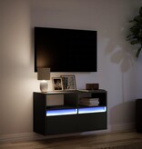 VidaXL Tv-wandmeubel met LED-verlichting 80x31x45 cm zwart