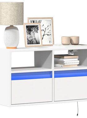 VidaXL Tv-wandmeubel met LED-verlichting 80x31x45 cm wit