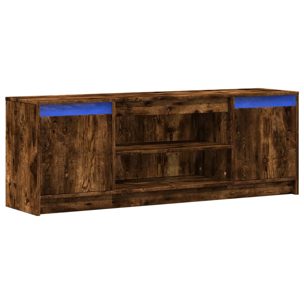 VidaXL Tv-meubel met LED 139,5x34x50 cm bewerkt hout gerookt eiken