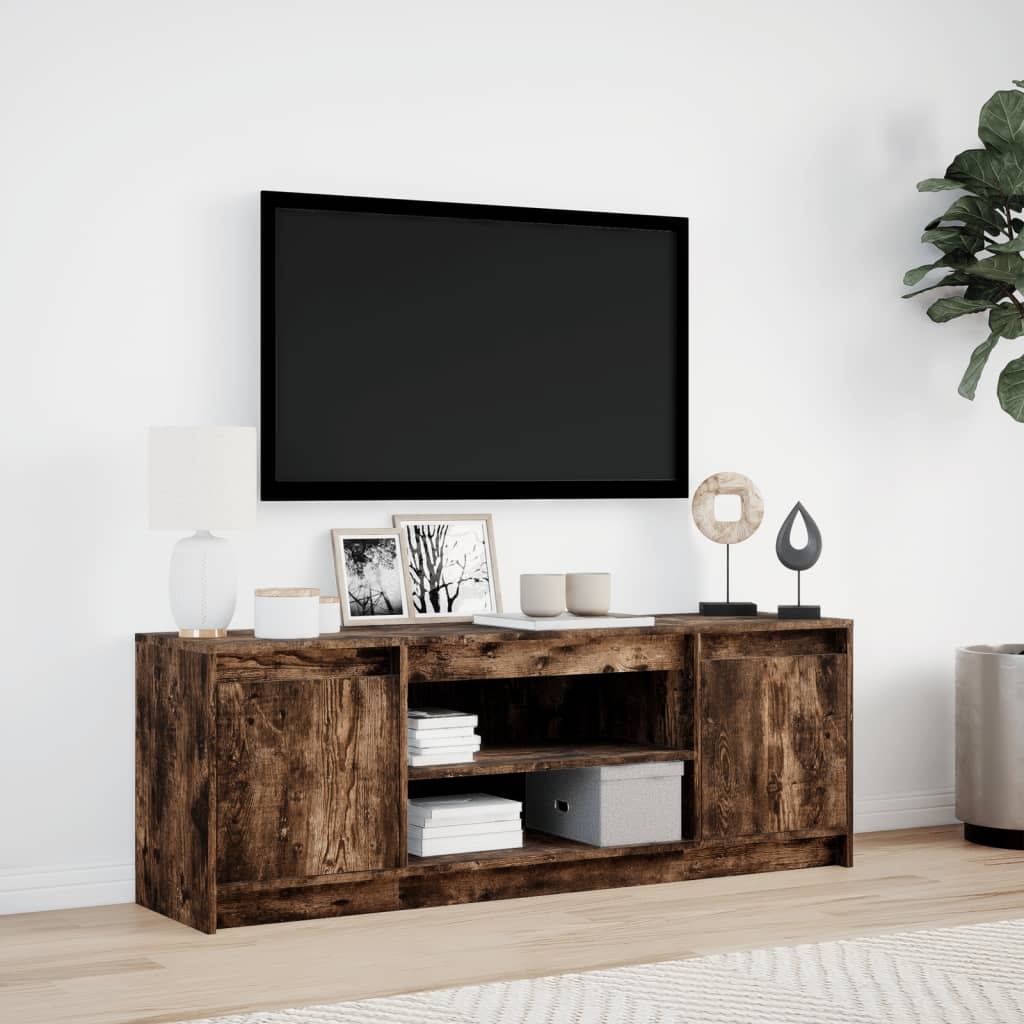 VidaXL Tv-meubel met LED 139,5x34x50 cm bewerkt hout gerookt eiken