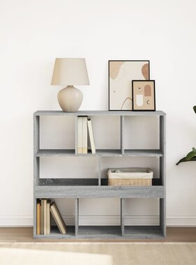 VidaXL Boekenkast/kamerscherm 100x33x94,5 cm grijs sonoma eiken