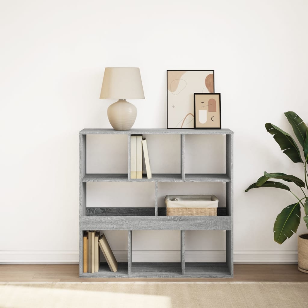 VidaXL Boekenkast/kamerscherm 100x33x94,5 cm grijs sonoma eiken