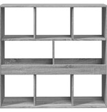 VidaXL Boekenkast/kamerscherm 100x33x94,5 cm grijs sonoma eiken
