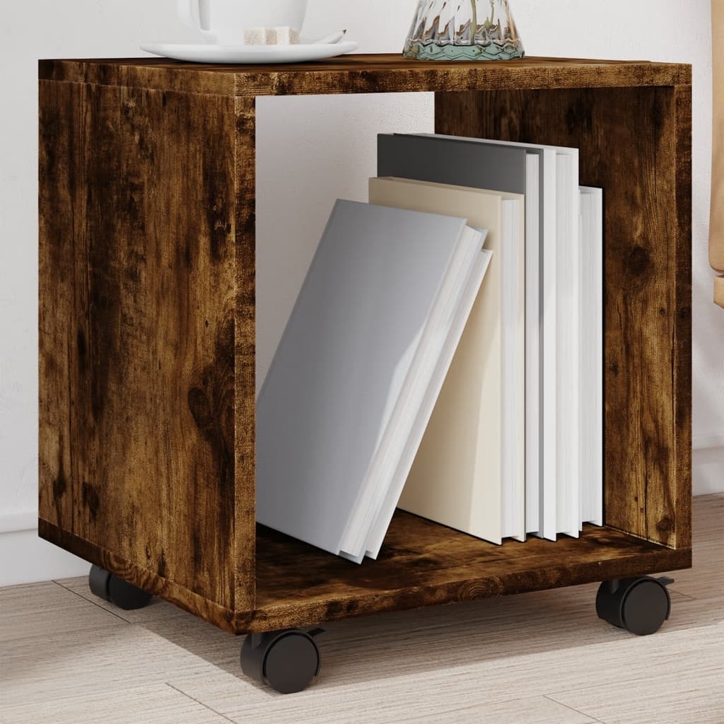 VidaXL Rolkast 37x33x42,5 cm bewerkt hout gerookt eikenkleurig
