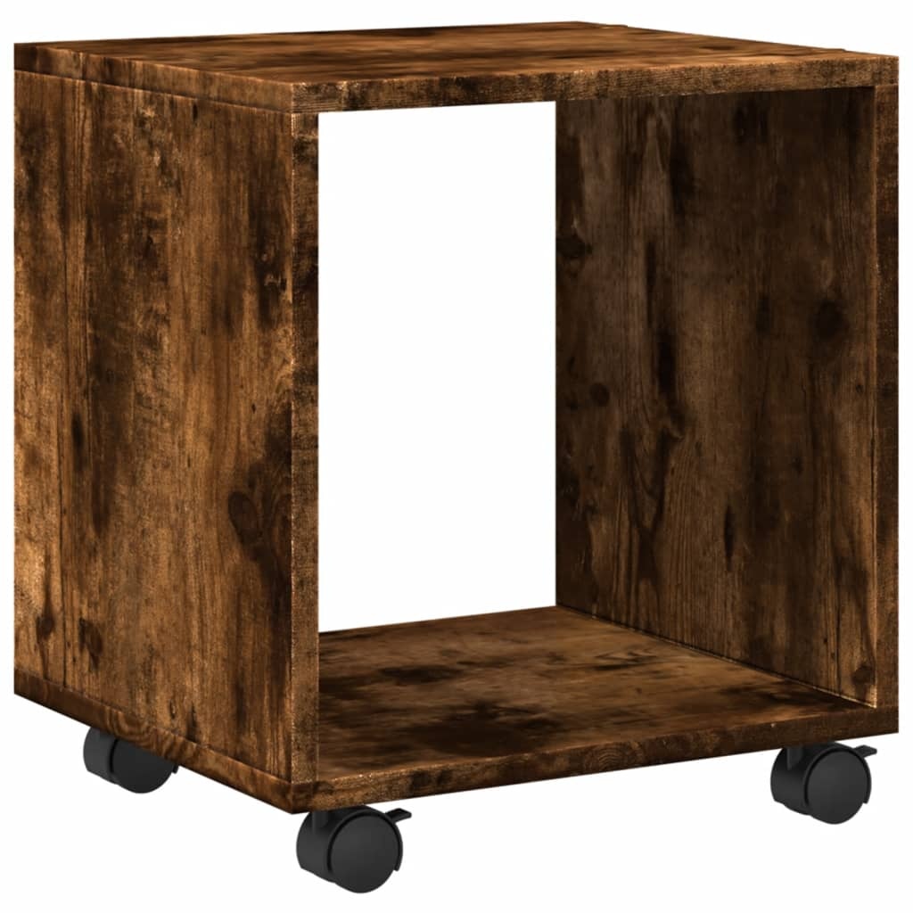 VidaXL Rolkast 37x33x42,5 cm bewerkt hout gerookt eikenkleurig