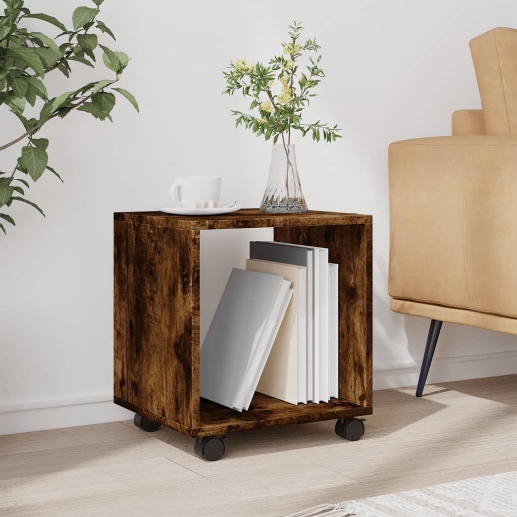 VidaXL Rolkast 37x33x42,5 cm bewerkt hout gerookt eikenkleurig