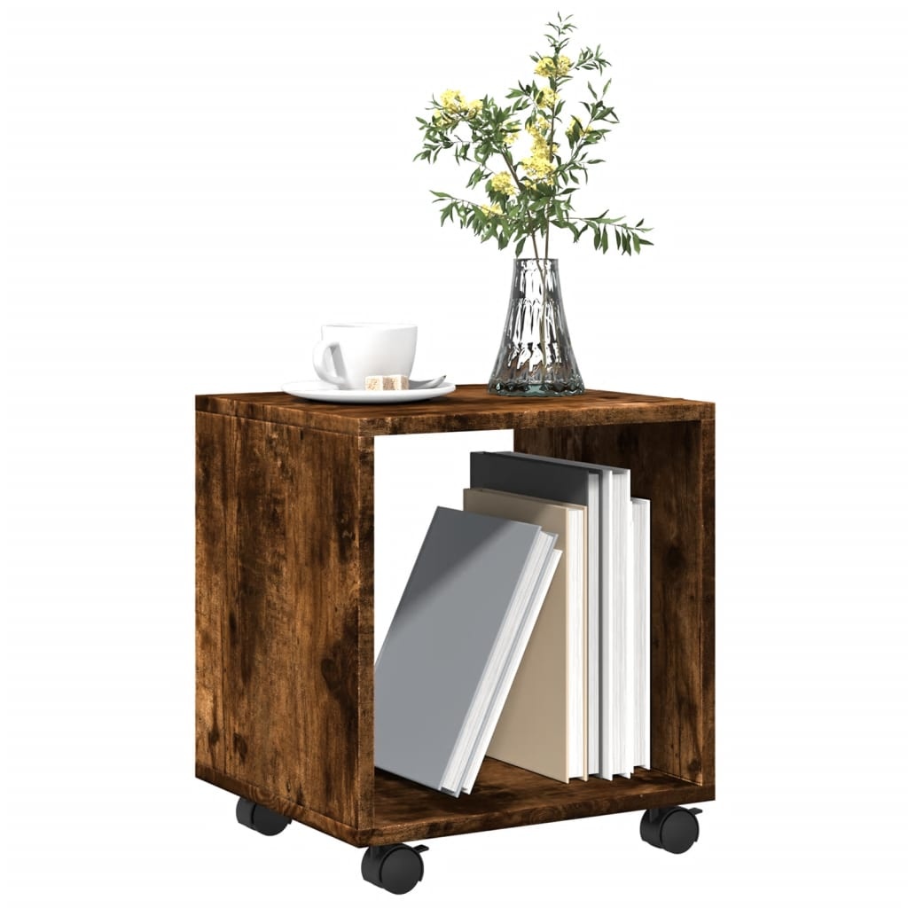 VidaXL Rolkast 37x33x42,5 cm bewerkt hout gerookt eikenkleurig