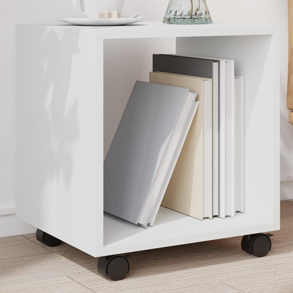 VidaXL Rolkast 37x33x42,5 cm bewerkt hout wit