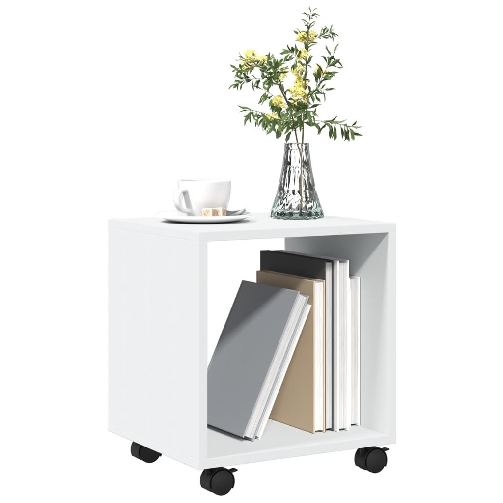 VidaXL Rolkast 37x33x42,5 cm bewerkt hout wit