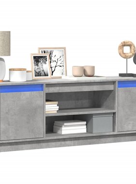 VidaXL Tv-meubel met LED 139,5x34x50 cm bewerkt hout betongrijs