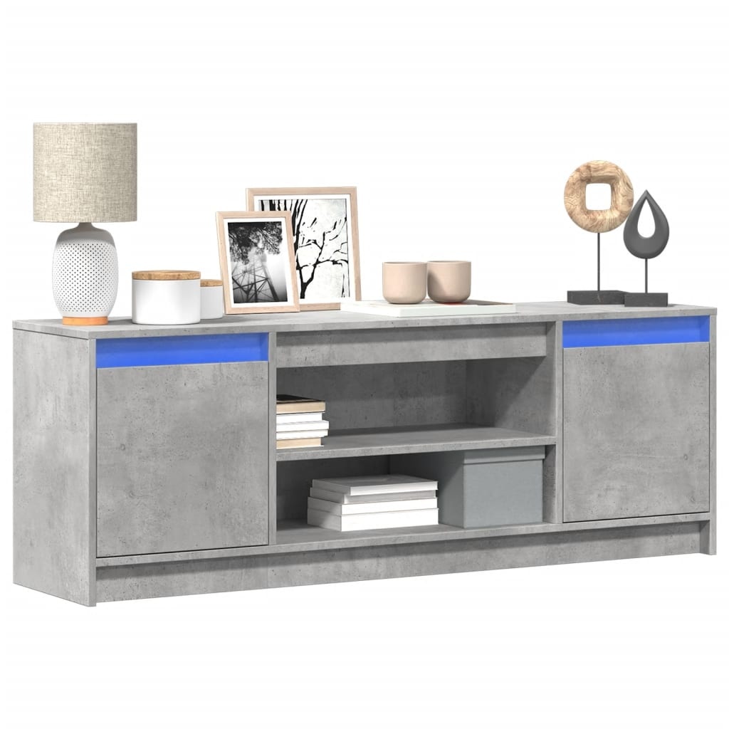 VidaXL Tv-meubel met LED 139,5x34x50 cm bewerkt hout betongrijs