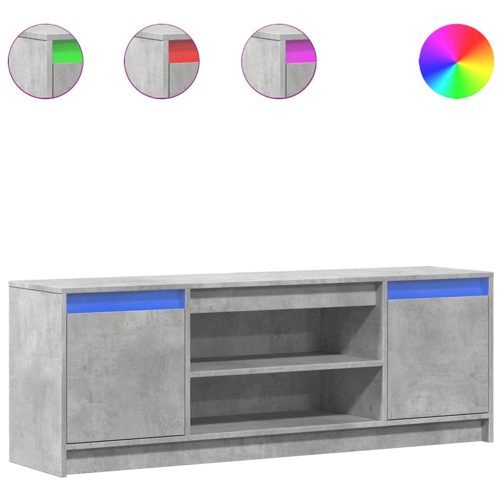VidaXL Tv-meubel met LED 139,5x34x50 cm bewerkt hout betongrijs