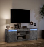 VidaXL Tv-meubel met LED 139,5x34x50 cm bewerkt hout betongrijs