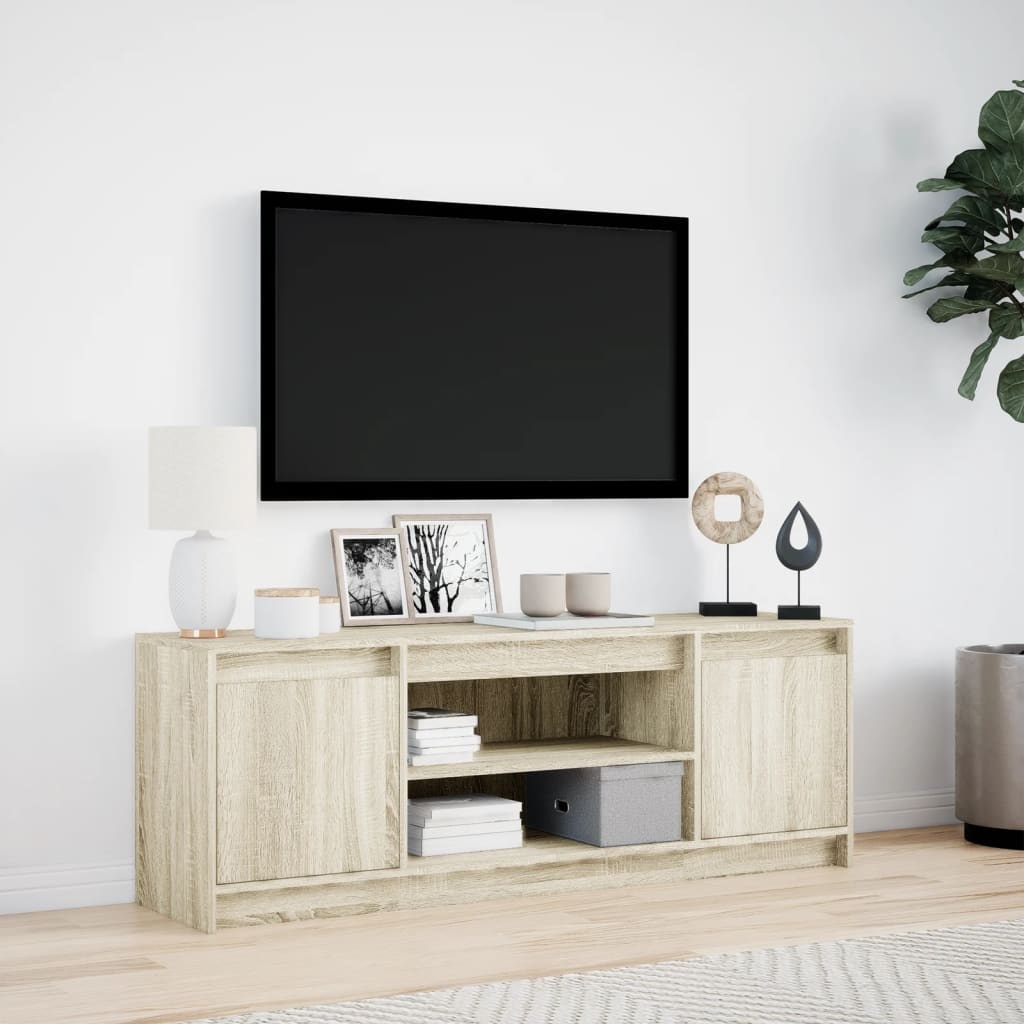 VidaXL Tv-meubel met LED 139,5x34x50 cm bewerkt hout sonoma eikenkleur