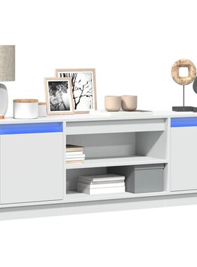 VidaXL Tv-meubel met LED 139,5x34x50 cm bewerkt hout wit