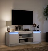 VidaXL Tv-meubel met LED 139,5x34x50 cm bewerkt hout wit