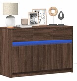 VidaXL Tv-meubel met LED 91x34x61 cm bewerkt hout bruin eikenkleurig