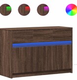 VidaXL Tv-meubel met LED 91x34x61 cm bewerkt hout bruin eikenkleurig
