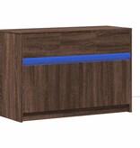 VidaXL Tv-meubel met LED 91x34x61 cm bewerkt hout bruin eikenkleurig