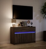 VidaXL Tv-meubel met LED 91x34x61 cm bewerkt hout bruin eikenkleurig