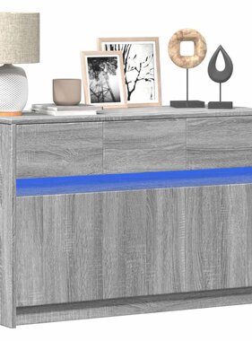 VidaXL Tv-meubel met LED 91x34x61 cm bewerkt hout grijs sonoma eiken