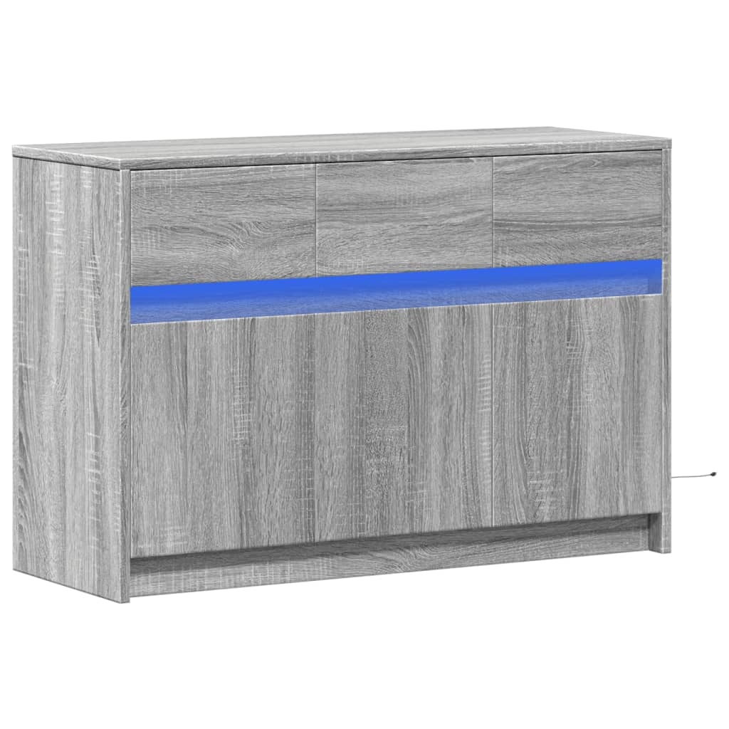 VidaXL Tv-meubel met LED 91x34x61 cm bewerkt hout grijs sonoma eiken