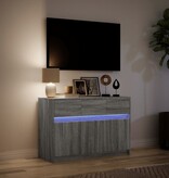 VidaXL Tv-meubel met LED 91x34x61 cm bewerkt hout grijs sonoma eiken