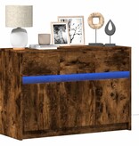 VidaXL Tv-meubel met LED 91x34x61 cm bewerkt hout gerookt eikenkleur