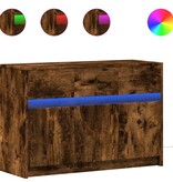 VidaXL Tv-meubel met LED 91x34x61 cm bewerkt hout gerookt eikenkleur