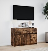 VidaXL Tv-meubel met LED 91x34x61 cm bewerkt hout gerookt eikenkleur