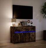 VidaXL Tv-meubel met LED 91x34x61 cm bewerkt hout gerookt eikenkleur