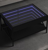 VidaXL Salontafel met Infinity LED 70x50x38 cm zwart