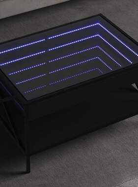 VidaXL Salontafel met Infinity LED 70x50x38 cm zwart