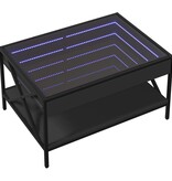 VidaXL Salontafel met Infinity LED 70x50x38 cm zwart