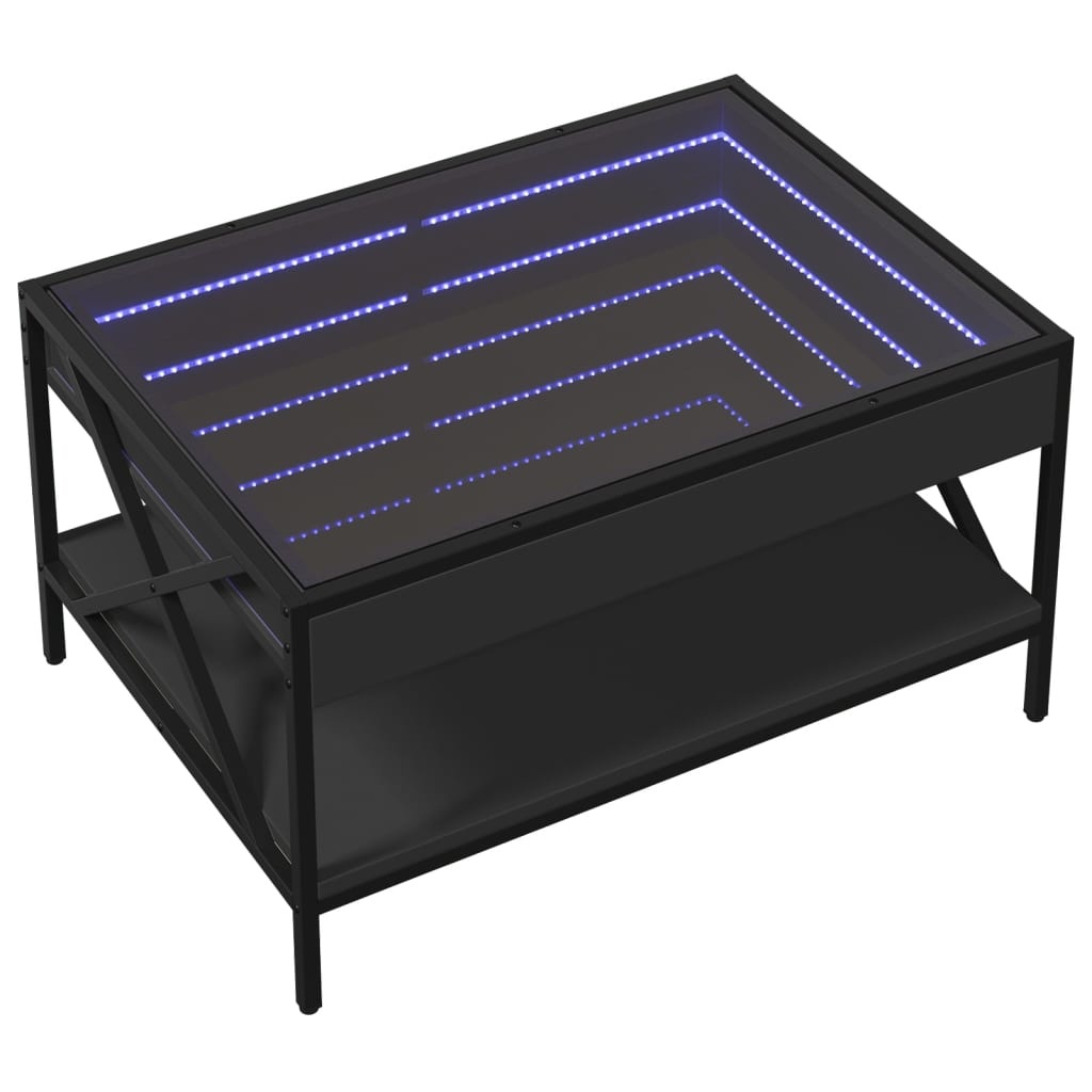 VidaXL Salontafel met Infinity LED 70x50x38 cm zwart