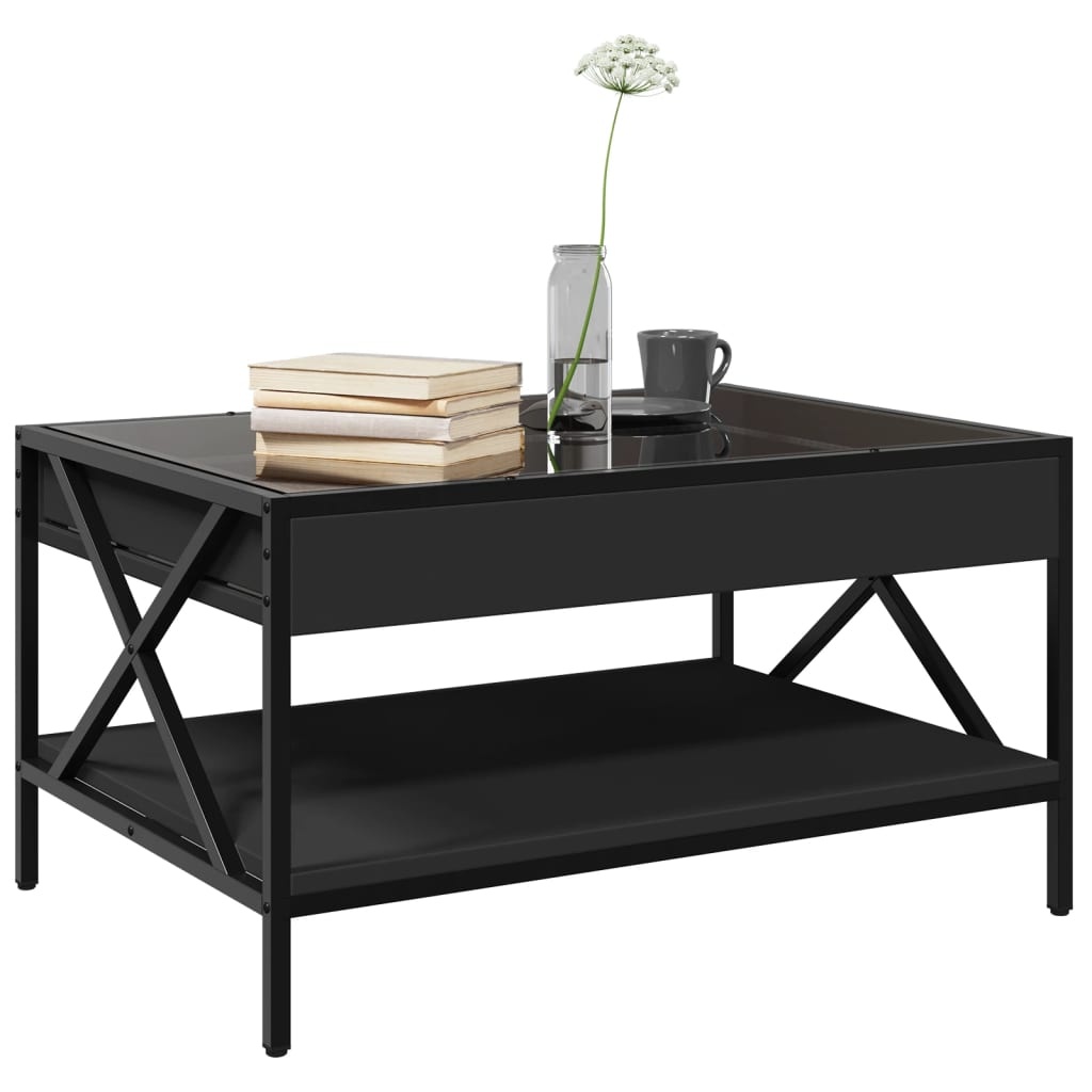 VidaXL Salontafel met Infinity LED 70x50x38 cm zwart