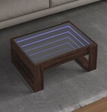 VidaXL Salontafel met Infinity LED 70x53x30 cm bruin eikenkleurig