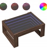 VidaXL Salontafel met Infinity LED 70x53x30 cm bruin eikenkleurig