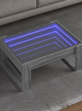 VidaXL Salontafel met Infinity LED 70x53x30 cm grijs sonoma eikenkleur