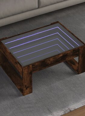 VidaXL Salontafel met Infinity LED 70x53x30 cm gerookt eikenkleurig