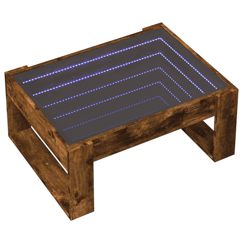 VidaXL Salontafel met Infinity LED 70x53x30 cm gerookt eikenkleurig