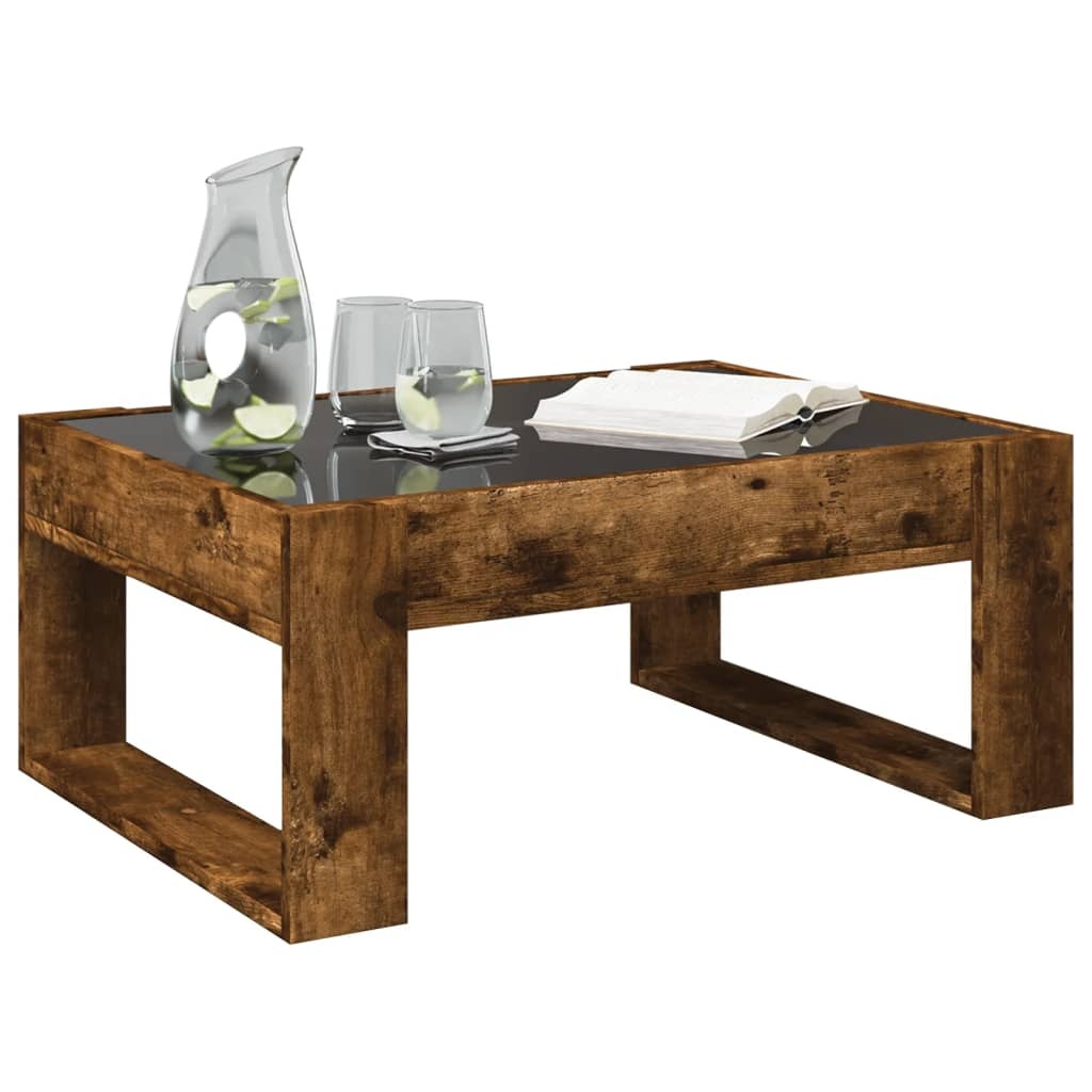 VidaXL Salontafel met Infinity LED 70x53x30 cm gerookt eikenkleurig