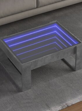 VidaXL Salontafel met Infinity LED 70x53x30 cm betongrijs