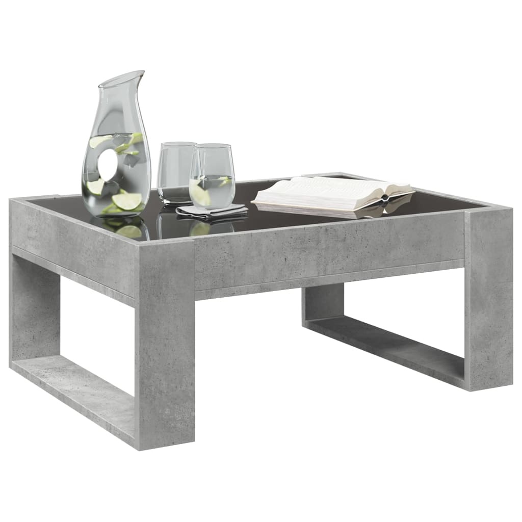 VidaXL Salontafel met Infinity LED 70x53x30 cm betongrijs