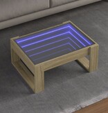 VidaXL Salontafel met Infinity LED 70x53x30 cm sonoma eikenkleurig