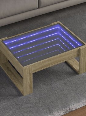 VidaXL Salontafel met Infinity LED 70x53x30 cm sonoma eikenkleurig