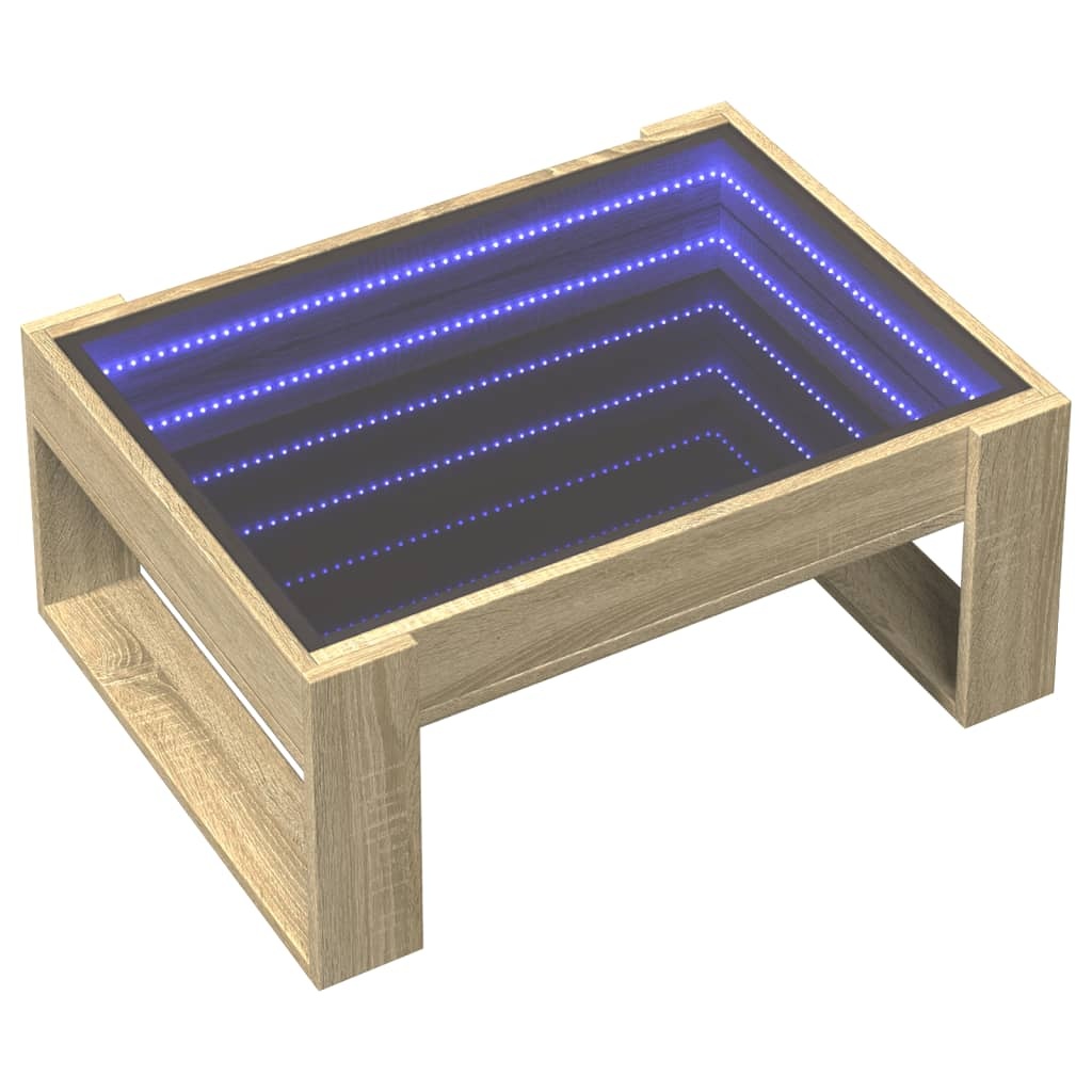 VidaXL Salontafel met Infinity LED 70x53x30 cm sonoma eikenkleurig