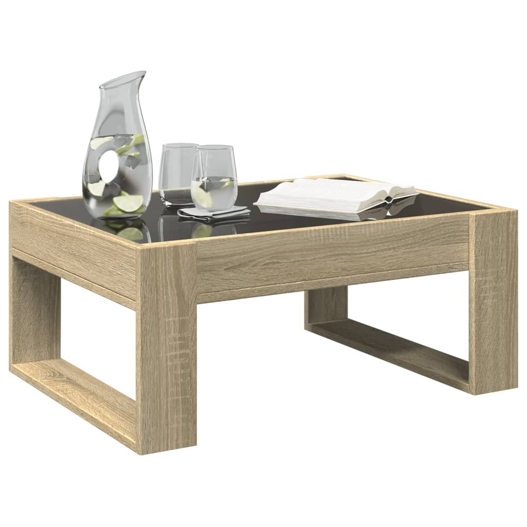 VidaXL Salontafel met Infinity LED 70x53x30 cm sonoma eikenkleurig
